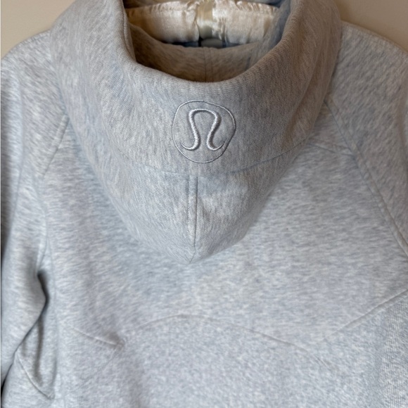 Lululemon Scuba Oversized cropped 1/2 Zip Hoodie Heathered Core Light Grey S - Picture 12 of 13